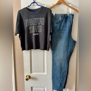 Women Terra & Sky Skinny Jeans w/ Cute Shirt 2x